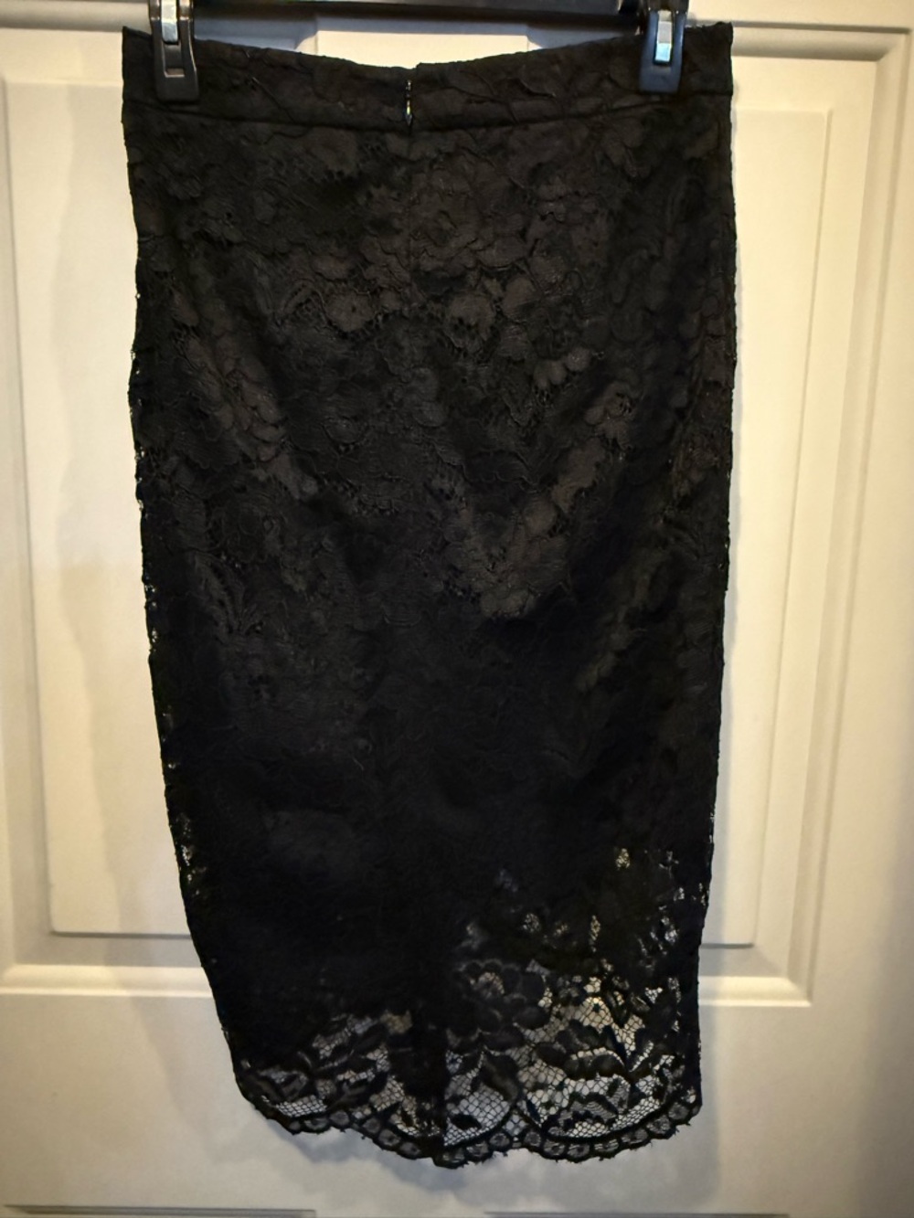 The Limited Black Lace Pencil Skirt with Floral Overlay